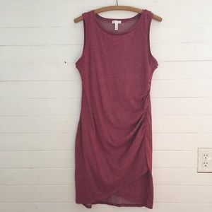 Leith Ruched Bodycon Tank Dress - Red Rio L